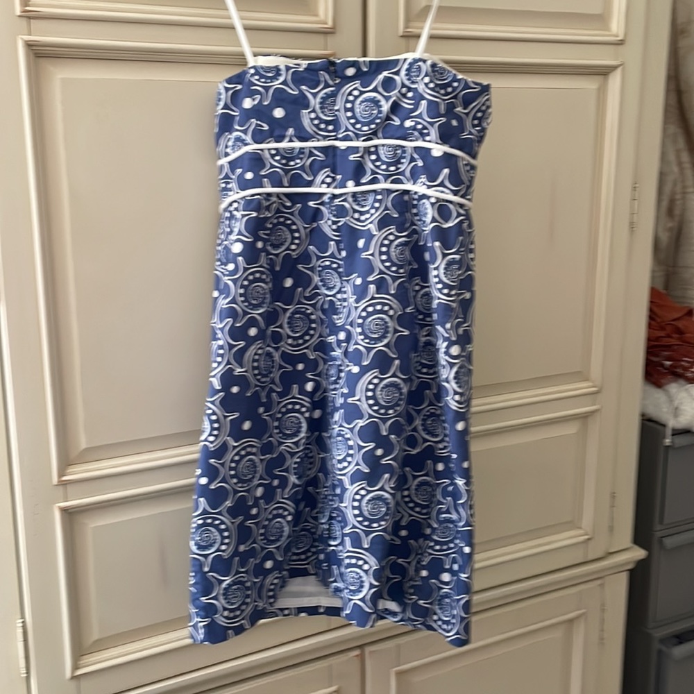 Vineyard Vines strapless nautical/beachy dress-size 8, above knee-blue/white - Picture 2 of 4
